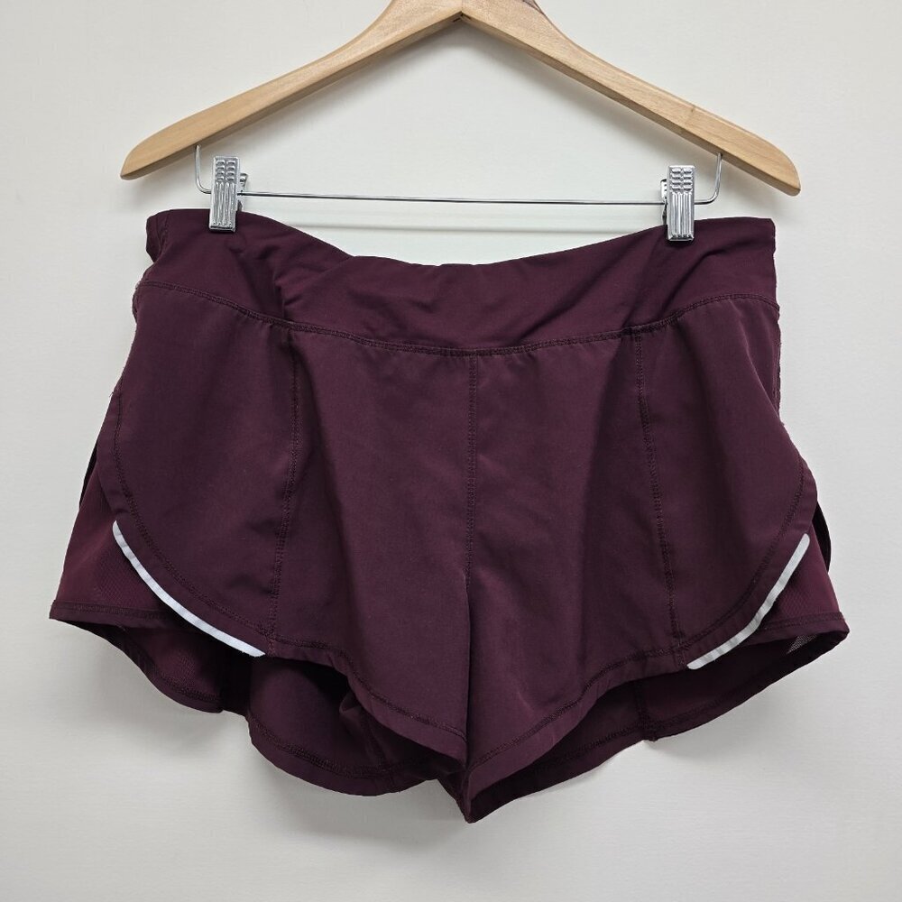 ZYIA Active Mesh Energy Shorts Womens Sz XL Lined Running Workout Athletic Plum